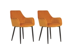 Cadeiras de jantar em veludo BELIANI Wellston de Veludo Laranja 60x61x84