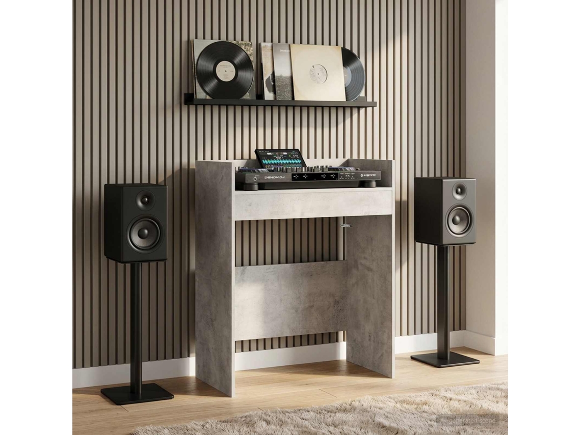 Vidaxl Mesa De Dj Cinzento Cimento 62 X 45 X 102 Cm