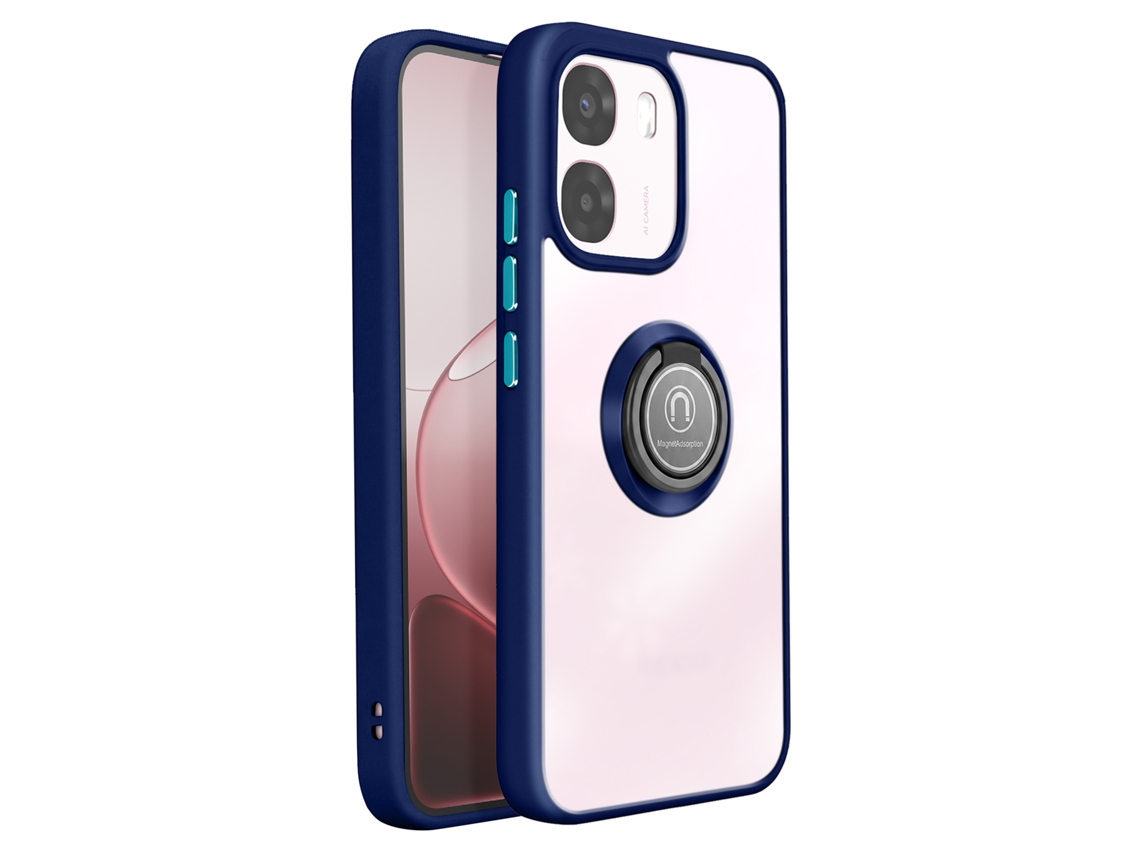 Capa Para Oppo A6 / A6x Com Anel Magnético Acabamento Mate