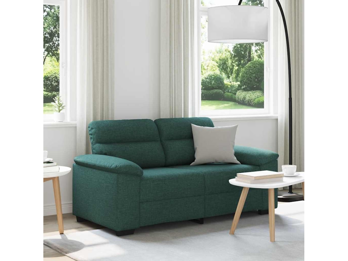Vidaxl Sofá De 2 Lugares 160x81x84 Cm Tecido Verde-escuro