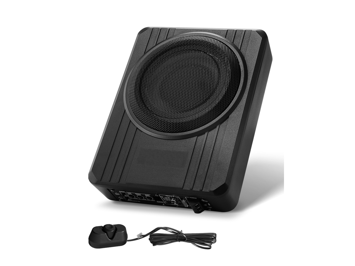 Subwoofer para Debaixo do Assento de Automóvel 203 Mm 400 W Alto falante Compacto Carro Amplificador Incorporado Entrada Nível Alto Baixo Controlador