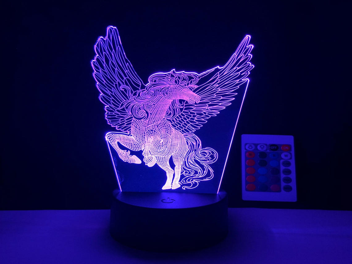 Lurelia Luz Noturna 3d Em Forma De Unicórnio Com Controlo Remoto, Sensor De Toque, Rgb E 16 Cores Para Quarto Infantil, Para Cabeceira