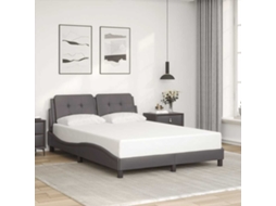 Vidaxl Estrutura De Cama Sem Colchão Zadar 120x200cm Couro Artificial Cinzento