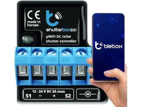 Módulo de E/S Wifi Shutterboxdc V2 2x Entradas Binárias 2x Saídas de Relé 230v Blebox