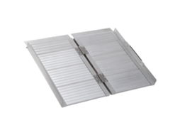 Rampa Dobrável Antiderrapante para Cadeira de Rodas em Alumínio com Bordas Elevadas, Carga Máxima de 270 Kg, 61 X 74 Cm CHEZMOI