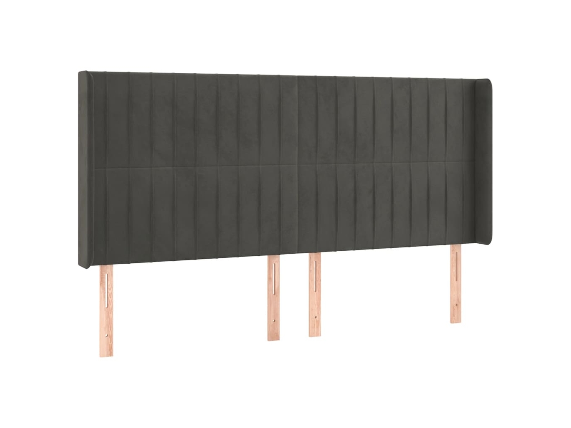 Cabeceira com Abas Veludo Cinzento Escuro MAISON EXCLUSIVE (163x16x118 cm)