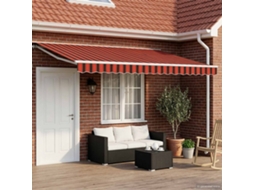 Vidaxl Toldo Retrátil Elétrico Laranja, Preto E Amarelo 4 × 3 M
