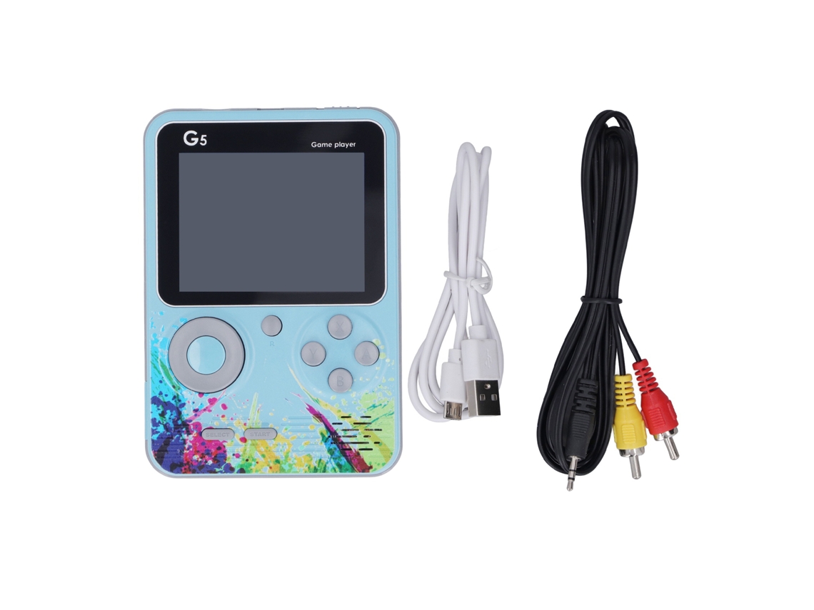20du26 console de Jogos Portátil 3.0 Polegadas Tela Lcd Colorida Retro com Cabo Av Azul