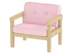 Poltrona Infantil Veludo Cotelê MARCA, 46,5x44x45 cm, assento e encosto acolchoados, rosa