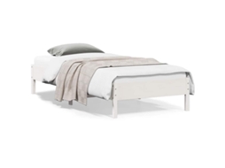 Vidaxl Cama Sem Colchão 100x200 Cm Madeira De Pinho Maciça Branco