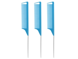 3 Pentes de Cauda Pontiaguda Pentes de Cabelo Femininos Pentes de Cabelo Antiestáticos Resistentes Ao Calor Azul