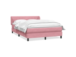 Cama com Molas/colchão 140x210 Cm Veludo Rosa MAISON EXCLUSIVE