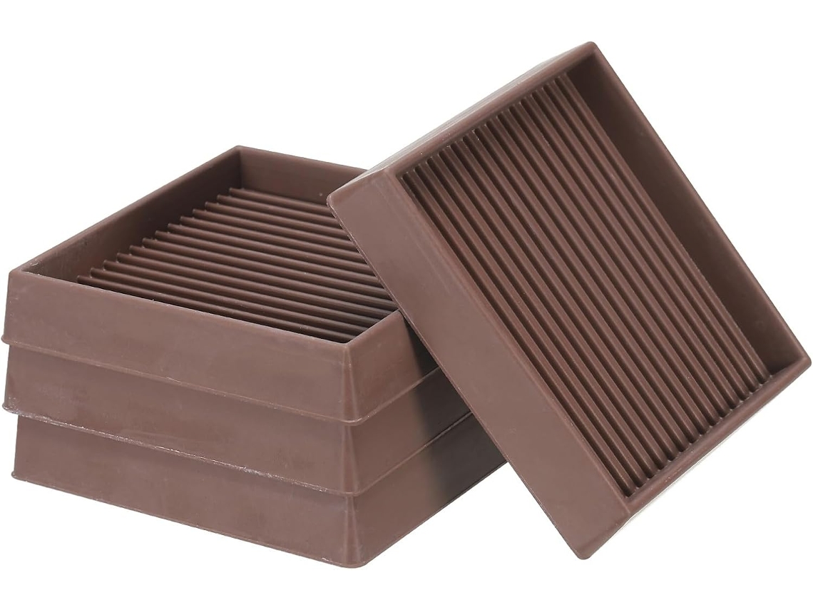 Conjunto De 4 Protetores Borracha Quadrados Para Pés Móveis, 7,6 Cm X