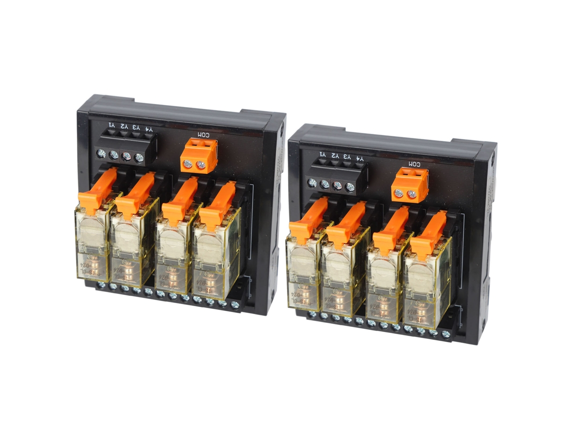Módulo Relé Plc 4 Canais Din Rail 2pcs