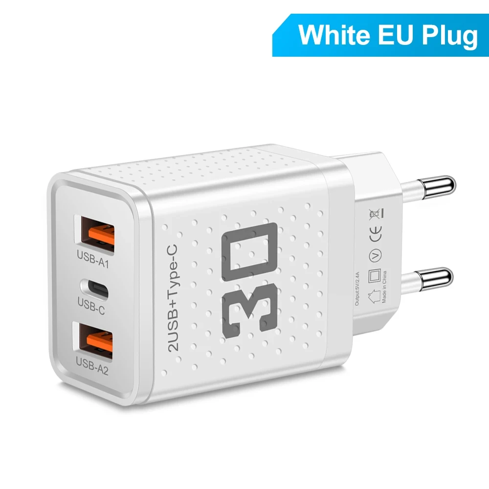 Carregador Rápido, 30w, Pd, Telemóvel E Tablet