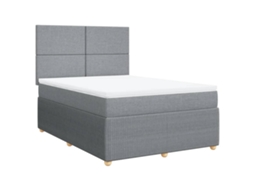Box Spring Bed, Box Spring Beds Vidaxl Cinzeto Tecido (140 X 200 Cm)