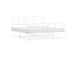 Bed Frame, Bed Frames Vidaxl Branco Aço (193 X 203 Cm)
