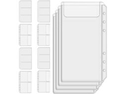 Pastas transparentes Aboofan tamanho A6, pacote com 12 unidades, plástico resistente, vários compartimentos, para