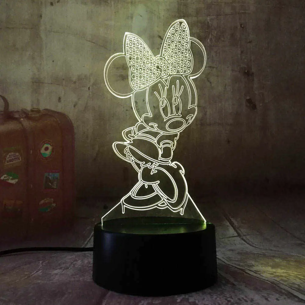 Luminária 3d Minnie Lâmpada Mágica