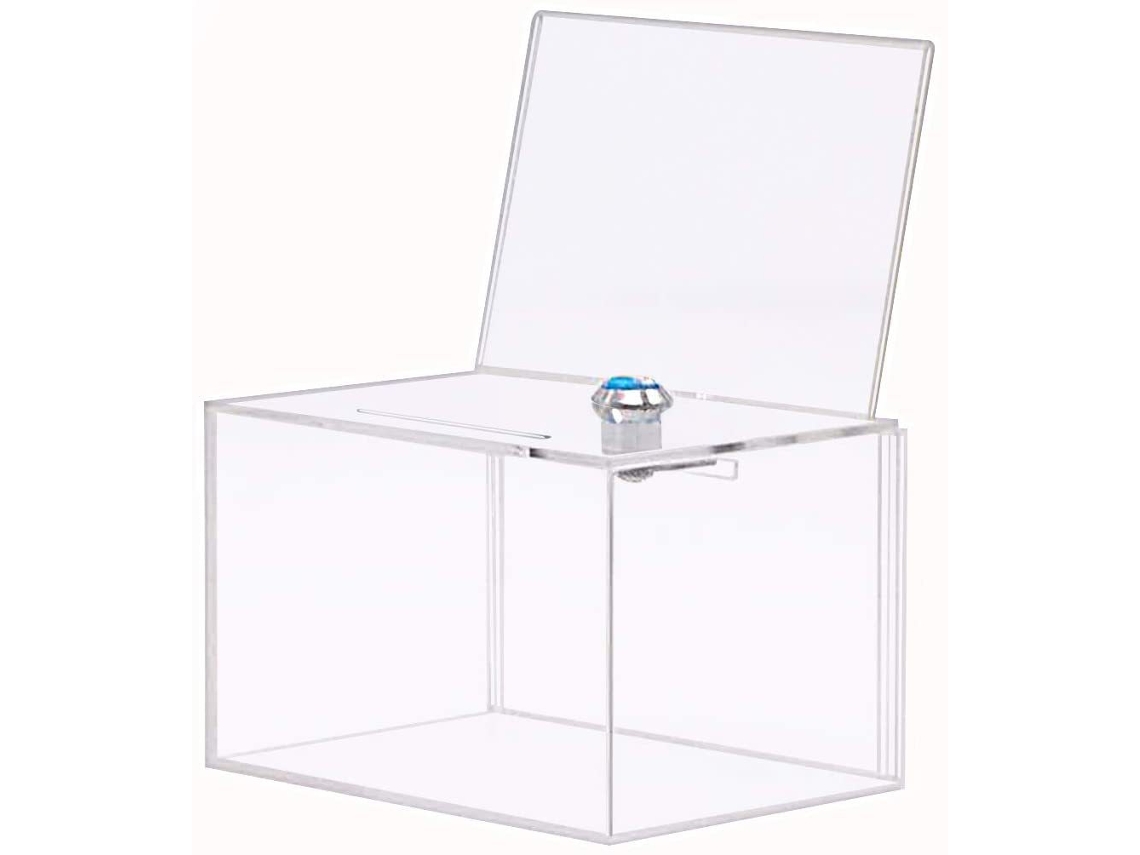 1 Unidade de Caixa de Sugestões/cofrinho Clássica com Fechadura Transparente BRILVIBERA