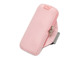 Capa Para Celular Com Braçadeira Em Tecido Simples - Rosa