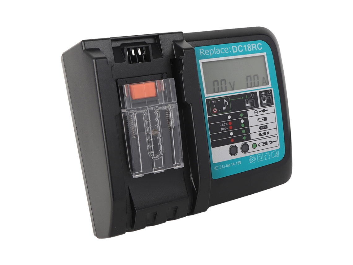 Carregador De Bateria Laxiscreed Dc18rc Para Makita Com Ecrã, Compatível Com 14,4v E 18v
