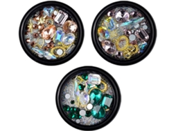 3 Caixas De Joias De Unha Com Diamantes E Strass Decorativos Transparentes.