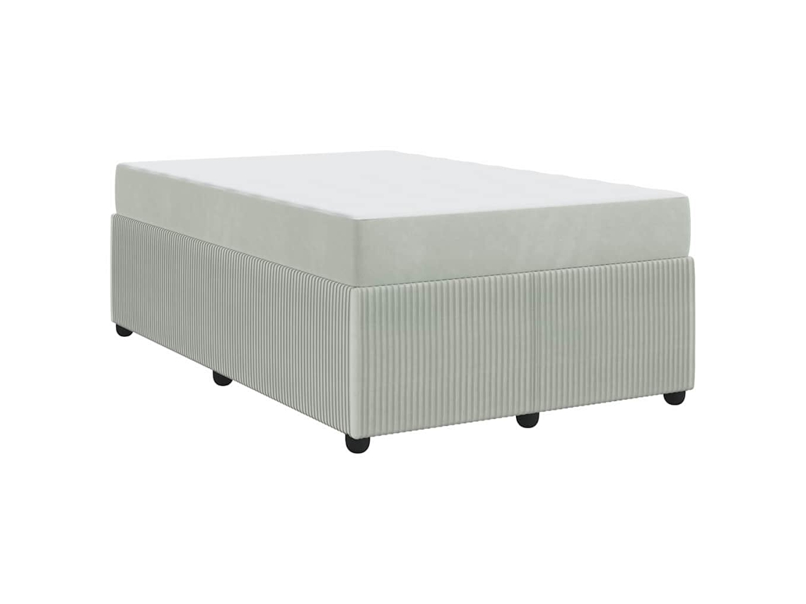 Conjunto 1 Cama Moderna Vidaxl Cinzento-claro Tecido (120 X 190 Cm)