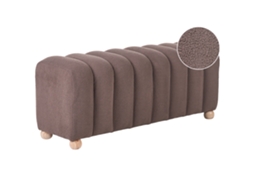 Banco De Cama Beliani Idyllwild De Bouclé Marrón 111x40x45