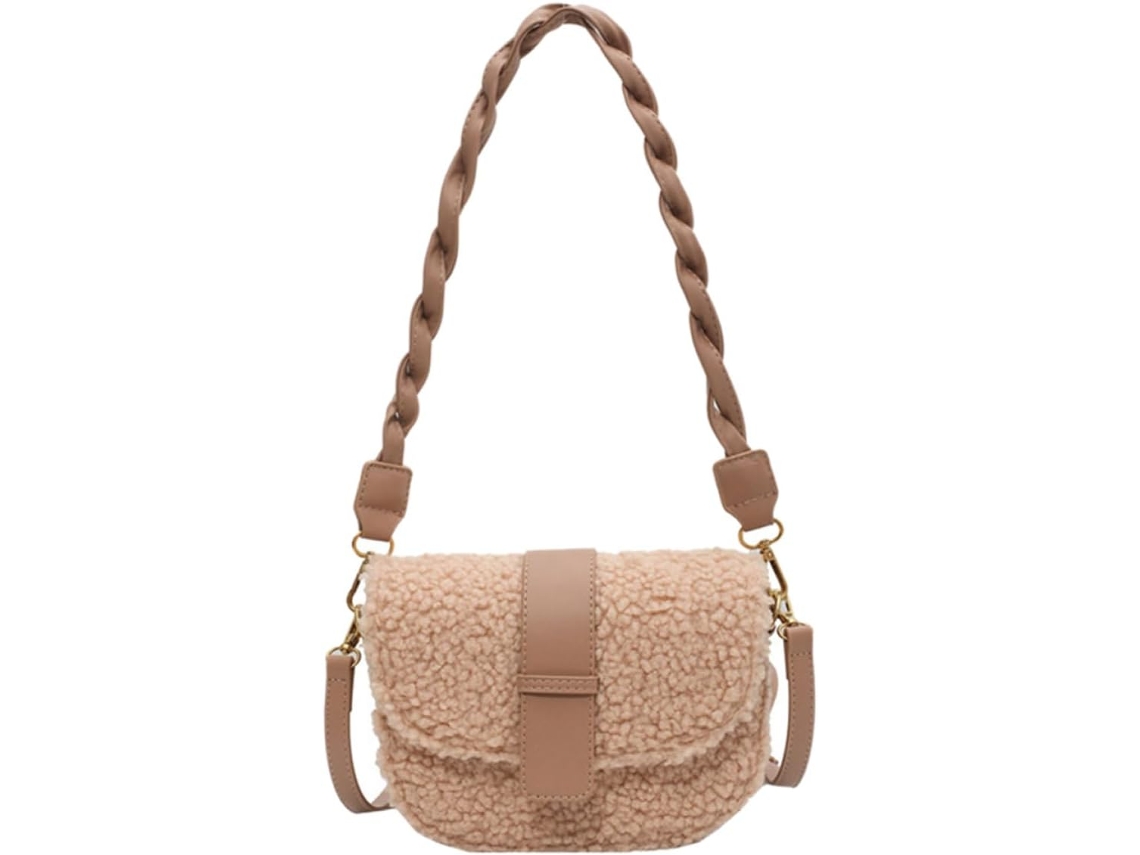 Bolsa De Ombro Feminina Ciieeo, Leve E Resistente Ao Desgaste, Em Poliéster E Pelúcia.