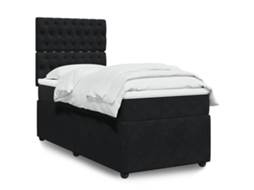 Vidaxl Cama Com Molas/colchão 90x190 Cm Veludo Preto