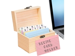 Caixa De Madeira Para Guardar Cartões De Visita Reutilizável Ideal Para Documentos, Escola, Estu Vayotoy
