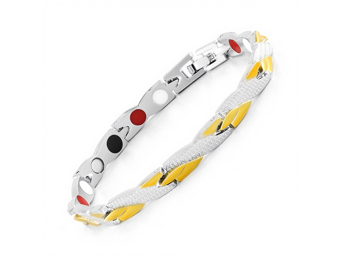Pulseira De Cobre, Bracelete Magnética Com Estampa De Dragão, Unissex (prata Ouro) Spqment