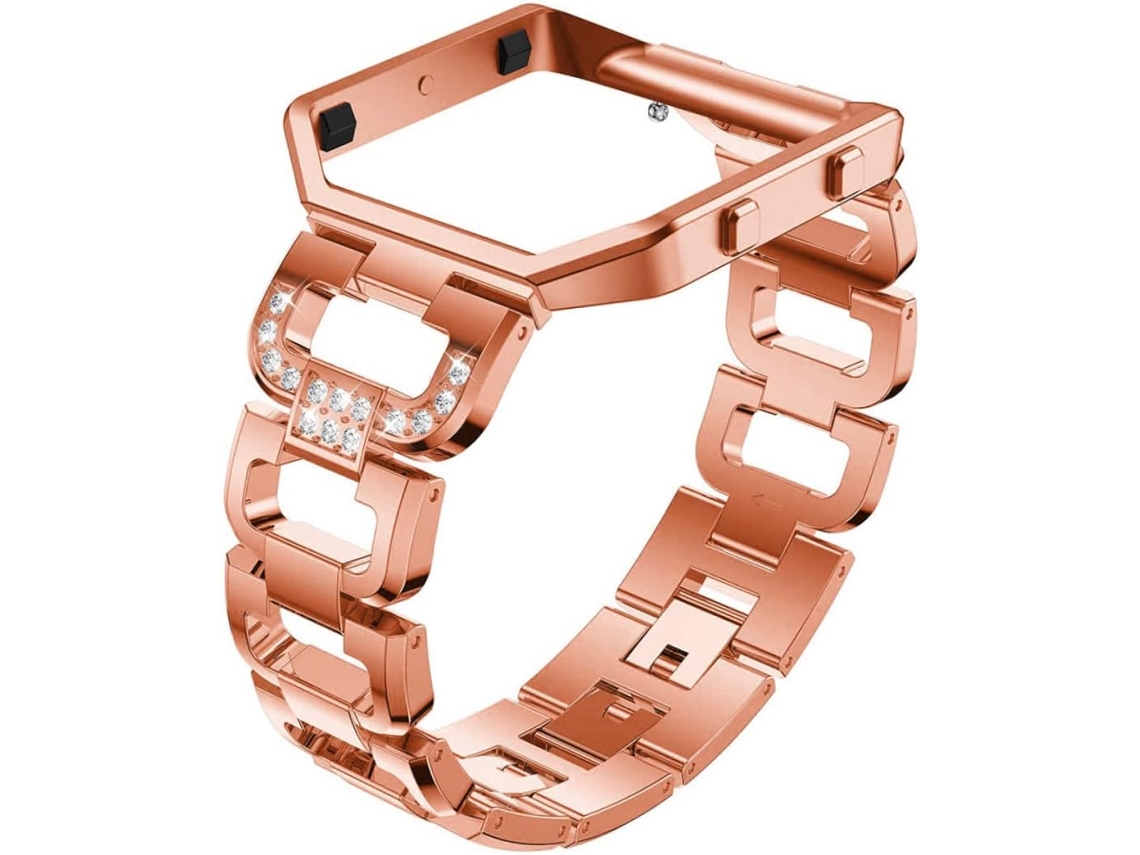 Pulseira De Relógio Em Aço Inoxidável Com Strass, Elegante E Na Cor