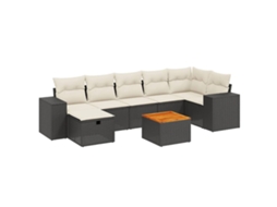 Garden Sofa Set, Garden Sofa Sets Vidaxl Preto Rattan / Vime (n/a)