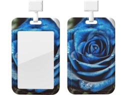 Porta Crachá Azul, Rosa E Azul, Protetor De Cartão Vertical Com Cordão, Capa Plástica Impermeável, Porta Cartões De