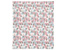 Mantel Geométrico Algodão Padrão Triangular Rosa Azul Preto