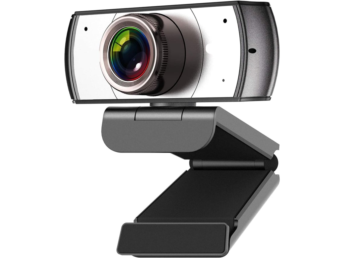 Webcam Grande Angular, Câmera De Videoconferência, Webcam De Transmissão Ao Vivo Full Hd Com Microfone Integrado (preta)