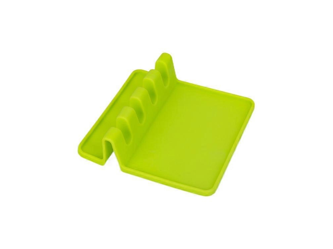 Descanso De Colheres Em Silicone Verde