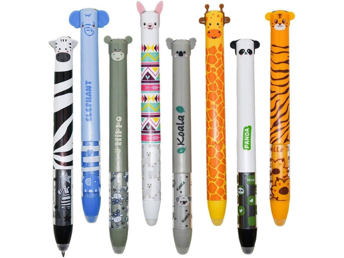 Canetas Apagáveis Multicoloridas 2 Em 1 Maydahui Com Desenhos De