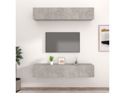 Vidaxl Móveis Tv 4pcs 80x30x30cm Derivados De Madeira Cinzento Cimento