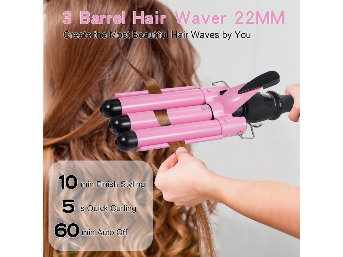 Ferro De Cabelo Ondulador Com Temperatura Ajustável E Lcd