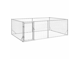 Vidaxl Canil Ao Ar Livre Com Porta 3x2x1 M Aço Galvanizado
