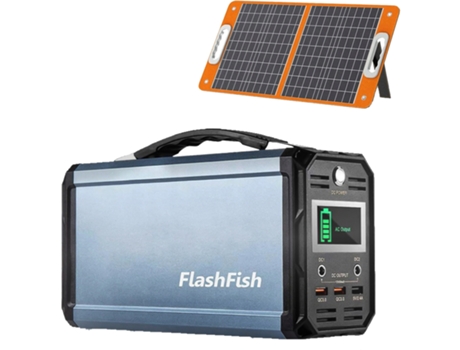 Power Bank FLASHFISH G300 60000 Mah 300 W+Painel Solar FLASHFISH Tsp60W