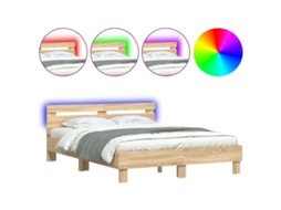 Bed Frame, Bed Frames Vidaxl Marrom Madeira Processada (140 X 200 Cm)