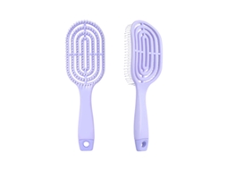 Escova de Cabelo Portátil Oca com Massagem Elástica e Suave, Cor Sólida, Formato Oval. MDUG (roxo)