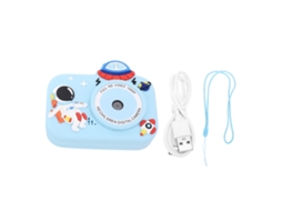 Brinquedo Câmera Digital 1080p Tela Ips 2 Polegadas Design Cute Astronauta Portátil Viagem Azul