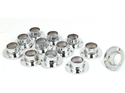 Suportes de Flange para Varão Guarda roupa, Cor Prateada, Diâmetro Interno 25 Mm, 12 Peças CHABERLU