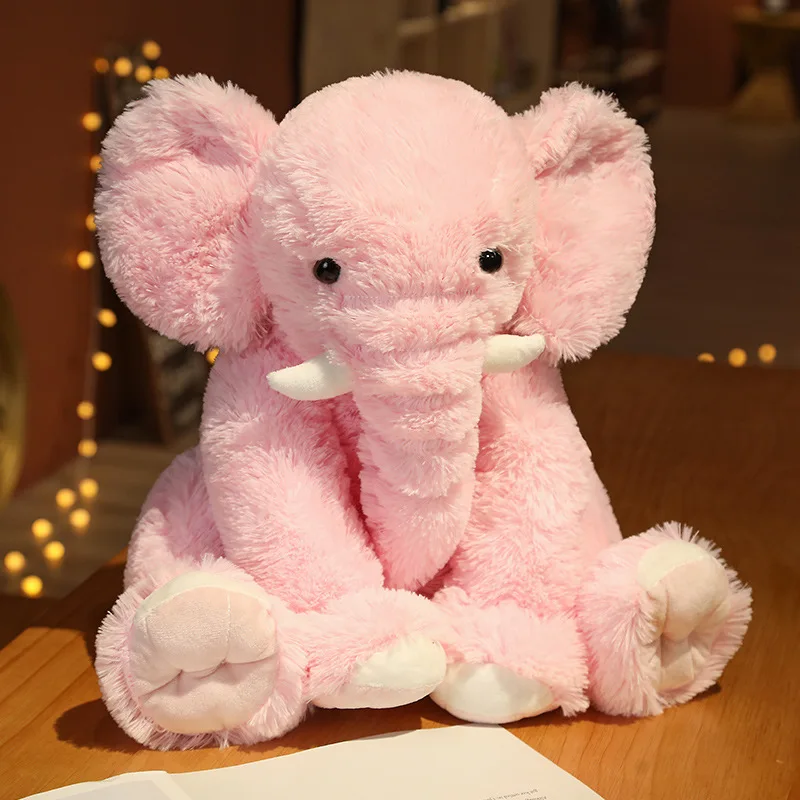 Lindo Brinquedo de Pelúcia Realista de Elefante de Desenho Animado MDUG (rosa 45cm)