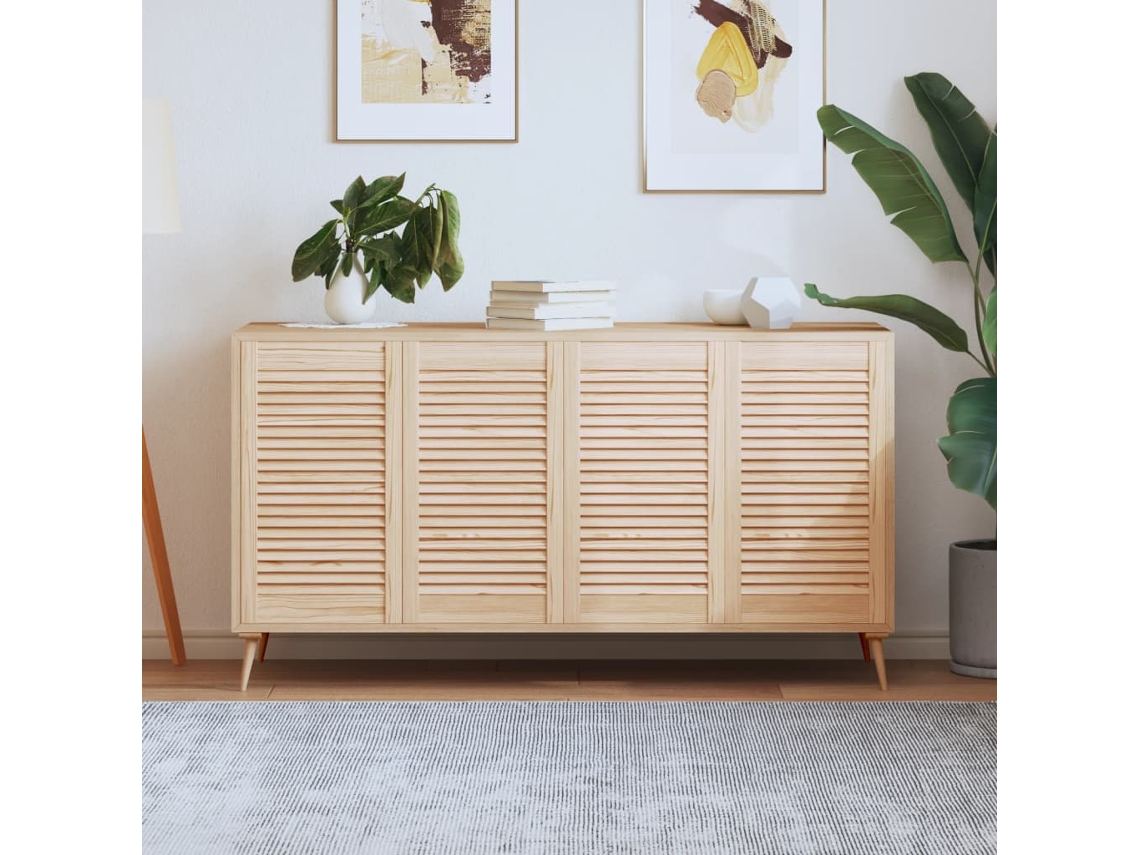 Vidaxl Portas De Armário 4 Pcs Com Design De Persiana Pinho Maciço